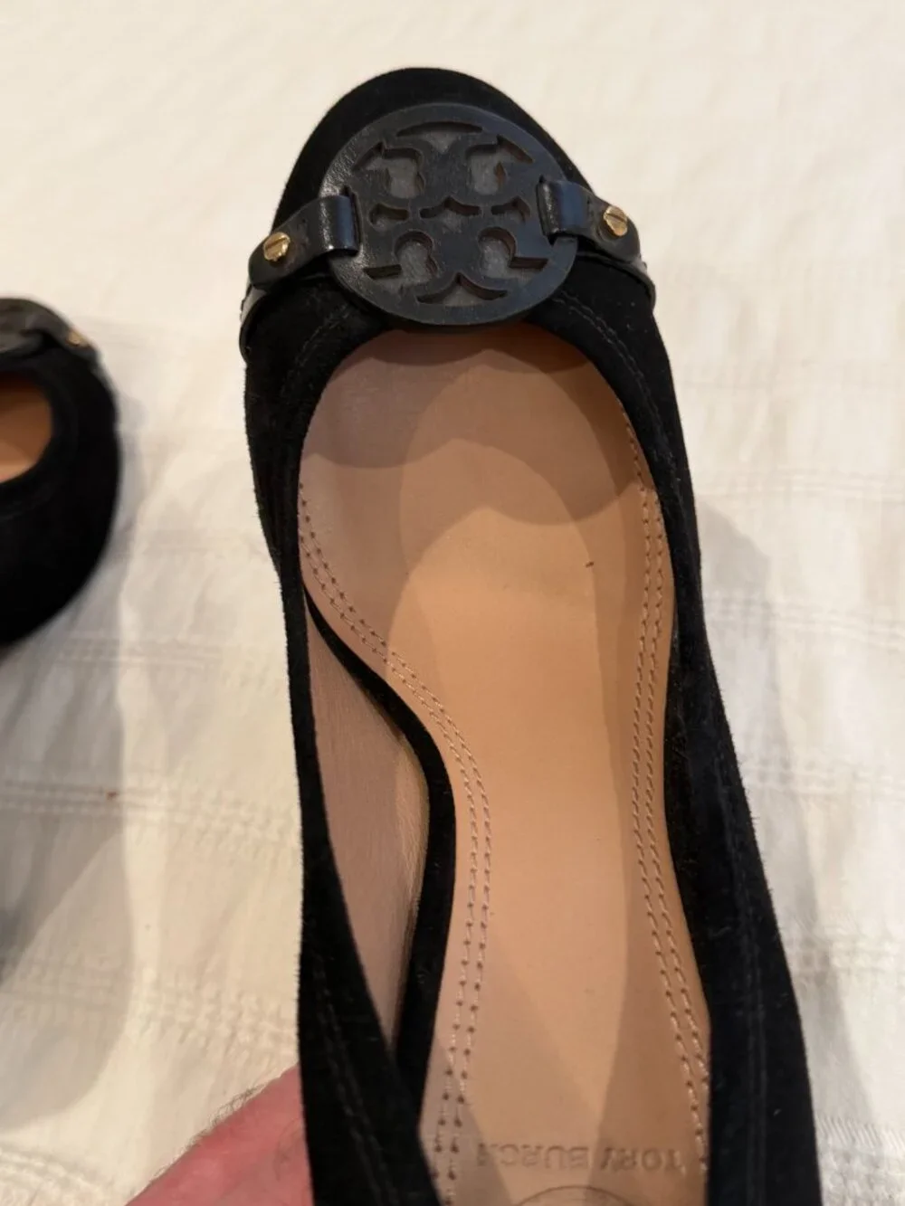 Tory Burch Mini Miller 85mm Suede Pumps Black Size 8M